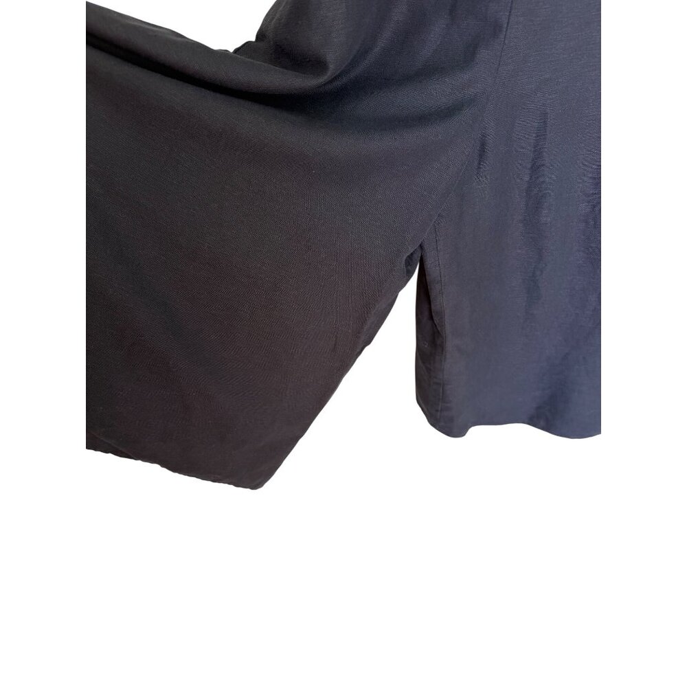 Club Monaco Womens Wide Leg Jumpsuit Size 12 Black Linen Blend Lined Casual - Picture 6 of 11